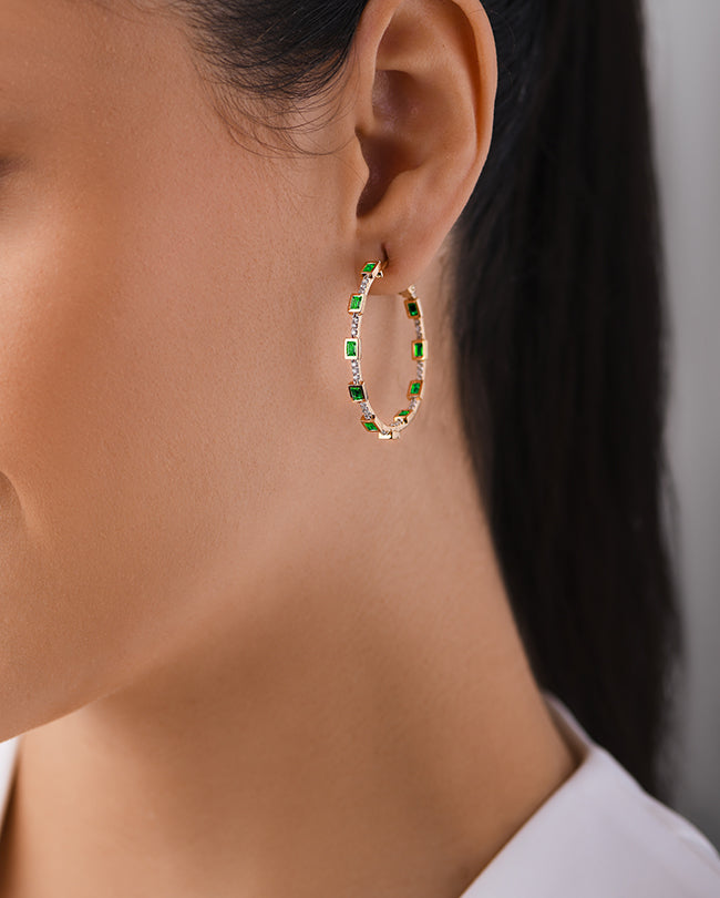 Diamond and Emerald hoops